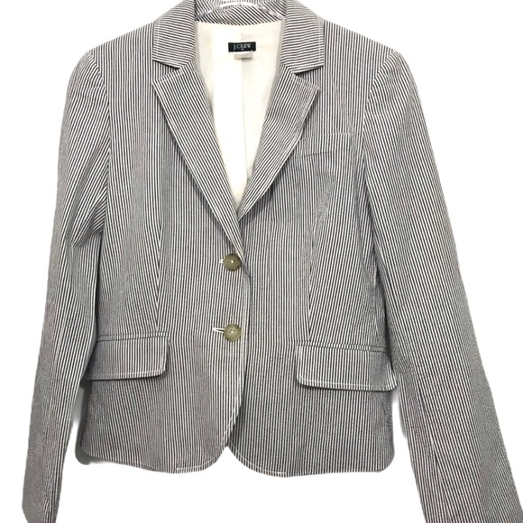 J. Crew Jackets & Blazers - J Crew 100% Cotton Pinstripe Jacket